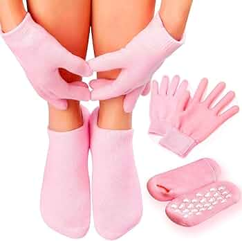 Set de guantes y medias de gel spa hidratantes – vista del producto con modelo